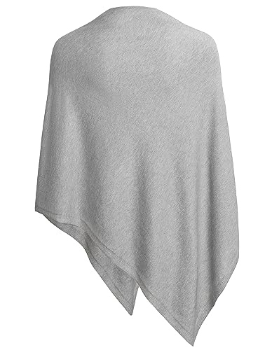 PULI Women's Versatile Knitted Shawls Scarf Poncho Sweater with Buttons Lightweight Spring Summer Fall Wraps - color: A-gray