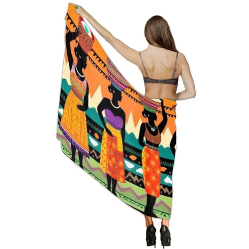 Women's Lightweight Long Scarf Thin Scarf Beach Headscarf Wimwear Bikini Wrap - color: Color641
