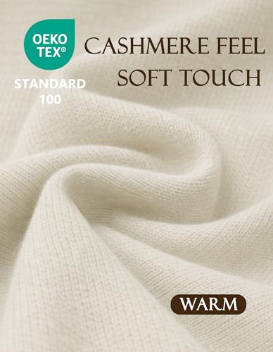 PULI Womens Large Cross Front Poncho Sweater Wrap Topper Knitted Elegant Shawls Cape for Fall Winter - color: 1-ivory