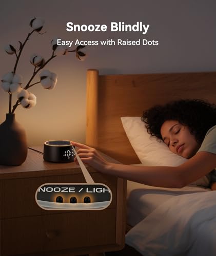 Dreamegg Sound Machine for Sleep - D1 Nova White Noise Sound Machine for Baby Adult with Alarm Clock, Soothing Sounds, Dimmable, White Noise Alarm Clocks for Bedrooms Heavy Sleepers Travel, Black - size: Palm-sized (D1 Nova)