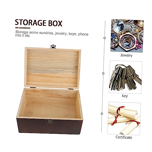 TOPPERFUN Sundries Storage Box Retro Wooden Organizer for Jewelry Items Decor Multi-functional Holder for Desktop Use