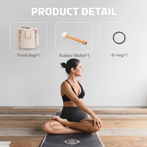 432HZ 7 Inch F Note Heart Chakra Frosted Quartz Crystal Singing Bowl Meditation Therapy Sound Healing Bowl with Mallet O-ring and White Carry Bag - size: 7 inch F