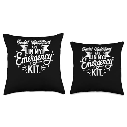 Guided Meditations in Emergency Kit Throw Pillow - size: 18x18