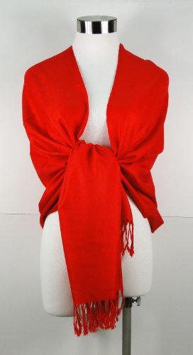 Tapp Collections™ Premium Pashmina Shawl Wrap Scarf - color: Candy Apple Red