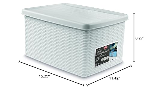 Stefanplast Elegance Storage Box, White, 29 x 39 x 21 cm - color: White, size: 29 x 39 x 21 cm