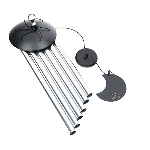Moon Meditation Chimes for Relaxing Sound Healing, 2-YEAR WARRANTY - color: Silver, size: Medium, style: Set