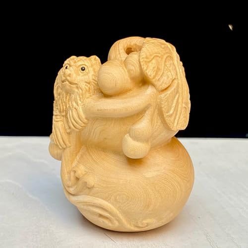 Antique Cucurbits Wooden Statue Accents Zen Meditation Wood Sculpture Decor for Living Room Spa Or Yoga Studio Centerpiece Books Living Room Bedroom Ornament