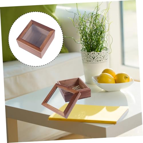 1pc Wooden Storage Box Lid for Organizing Jewelry Cosmetics and Sundries Natural Walnut Desktop Storage Case for Home and Office