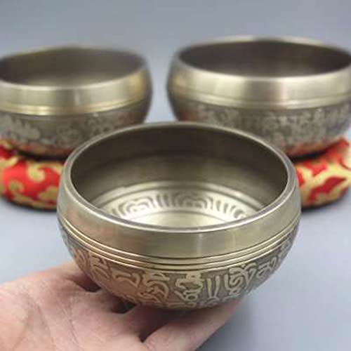 Handmade Singing Bowls Brass Meditation Sound Bowl Zen Bowl Ornament for Healing Prayer Meditation Relaxation Healing,14cm - size: 14cm