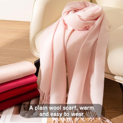 Sumolux Scarf for Women Pashmina Shawls Wraps for Evening Dresses Wedding Bridesmaid Gifts Winter Warm Soft Scarves - color: Pink