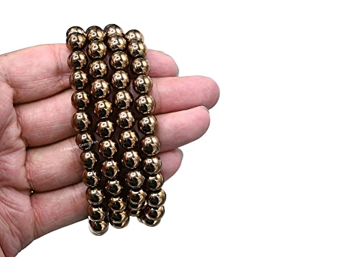 Amazing Gemstone Copper Hematite Mala Beads - 108 Prayer Beads for Meditation and Mindfulness Practice, Handcrafted Mala Beads with Natural Gemstones for Spiritual Healing and Relaxation(Plain) - color: Copper Hematite, style: Plain
