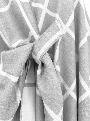 Women's Elegant Shawl Wraps, Soft Open Front Poncho Cape, Reversible Casual Cardigan Shawls for Gift Travel - color: Lightgray-white/Gray-white