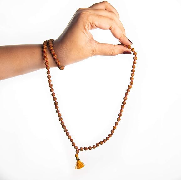 Wonder Care Authentic Rudraksha Mala | 5face Genuine Himalayan Rudraksha bracelet | Rudraksha Bead| Beaded Bracelets for Men | Pendant Necklace with Bead Bracelets - color: 6mm + 2pc Rudra 7 Chakra Bracelet