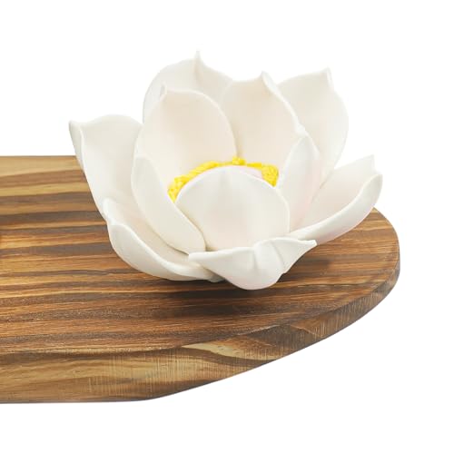 Backflow Incense Holder with LED Light Tabletop Indoor Ceramic Buddha Statues Meditation Decoration with Lamp Rings,Lotus,Buddhist Beads for Home Decor Relaxing,18 * 4 * 14in (Buddha)