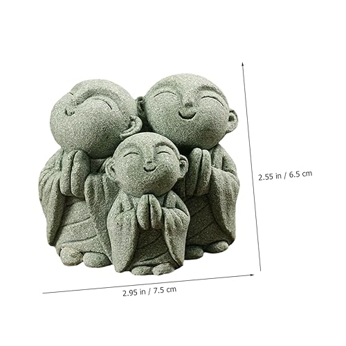 Stone Maitreya Buddha Figurine Zen Decoration for Tea Table Aquarium Home Decor Unique Sandstone Design for Meditating and Traditional Aesthetic