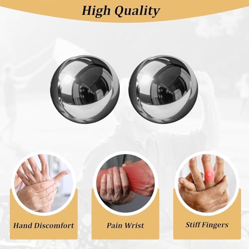 Baoding Balls with Chime 1.5 Inch - Pocket-Sized Stainless Steel Hand Exercise Balls, Stress Relief Massage Balls for Office, Travel & Commutes (with Bell Sound) (Yellow, 1.5 Inch) - size: 1.5 Inch (with bell sound)