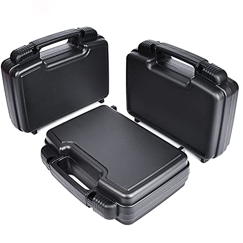 Small Hard Case with Foam, 10" Lightweight Pluck Foam Padded Protection Carrying/Storage Case - Customizable Interior for GoPro, Camera, iPhone, Tablet, Black - Outer Size:10.5” x 8.5” x 3” - style: Inner 10" X 6.2" X 2.8"