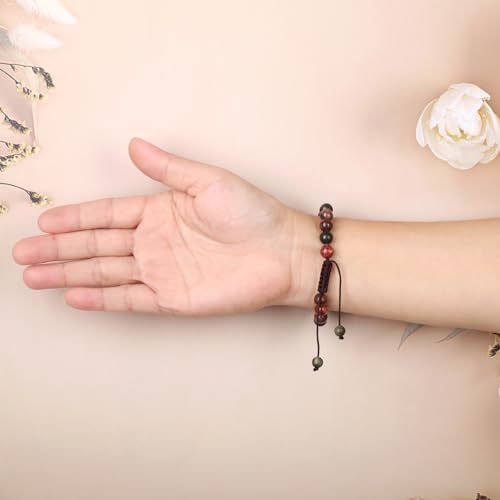 AD Beads Unisex 8mm Gemstone Bracelets Healing Macrame Adjustable 7-9 Inches || wear this healing natural gemstone bracelet help to erase your pain and fear || recover your energy||| - color: Picasso Jasper