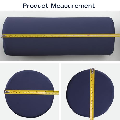 Neck Roll Pillow for Neck Pain Relief - Memory Foam Neck Support Pillow for Bed | Round Neck Pillow for Sleeping, 15.7 * 6 * 6inch ((Navy-Blue)