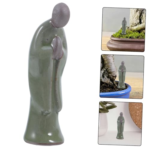 Abaodam 1pc Meditating Buddha Figurine Zen Monk Statue for Decor Decorative Ceramic Sculpture for Bonsai and Miniature Landscapes Meaningful for Serenity and Tranquility