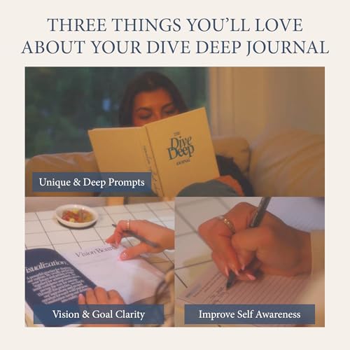 Daily Dopamine Dive Deep Guided Journal: 72 Prompts for Self-Reflection, Personal Growth & Visualization | Undated Self-Discovery Notebook with Vision Board Templates for Men & Women | Mindfulness & Healing Journal
