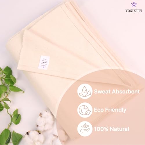 Yogikuti Iyengar Yoga Blanket Set of Four – Thick Handwoven Cotton Blankets for Restorative Yoga, Meditation and Pranayama – Supportive Yoga Prop for Comfort, Alignment and Deep Relaxation - (White)