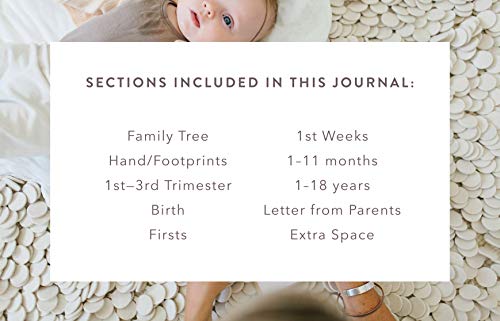 Promptly Journals, A Complete Childhood History: From Pregnancy to 18 Years Old (Grey, Linen) | Baby Book and Pregnancy Journal | Baby Memory Book - color: Grey