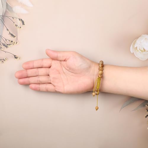 AD Beads Unisex 8mm Gemstone Bracelets Healing Macrame Adjustable 7-9 Inches || wear this healing natural gemstone bracelet help to erase your pain and fear || recover your energy||| - color: Picture Jasper