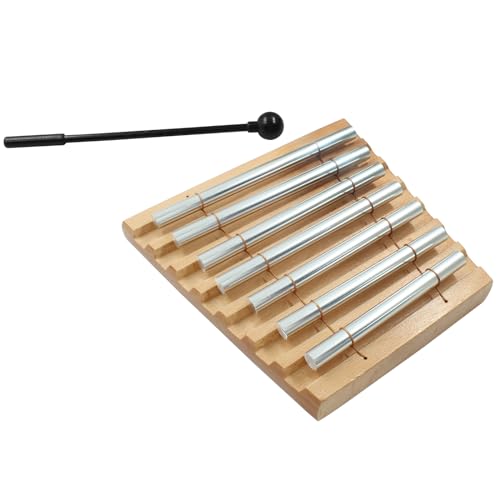Luomorgo 1 Set Meditation Chimes, Seven Tone Hand Chimes Instrument Mindfulness Chime, Classroom Chime Bell for Teacher with Mallet, Mindfulness Tools for Yoga, Healing