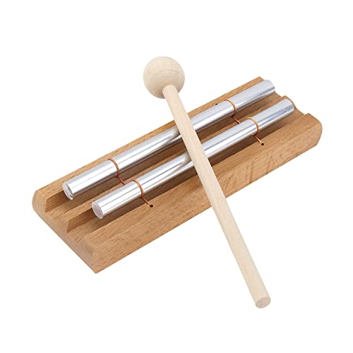 Vilihkc Energy Chime Percussion Hand Bell Meditation Chimes Teacher Tools Reminder Tuned Energy Chimes Music Instrument with Mallet for Classroom Prayer Yoga Music Gift(2 Tone) - color: 2 TONE