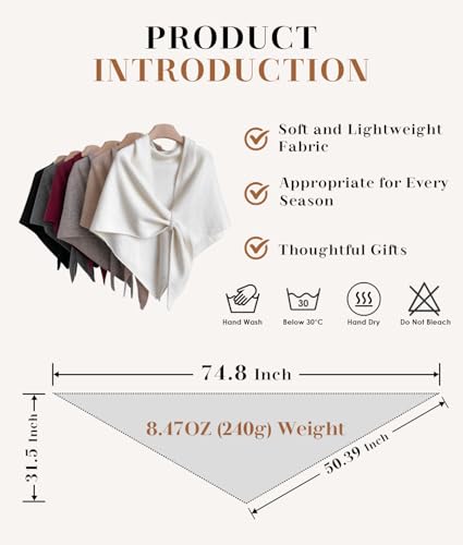 Shawl Wraps Women Pashmina Cardigan Triangle Cape Knit Shoulder Top Sweater Scarf for Fall Winter - color: 01 Brown