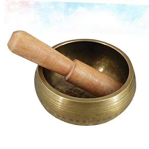 Buddhist Sound Therapy Bowl Meditation Bowl with Chime Stick Size 13cm Handmade - size: 13*13CM