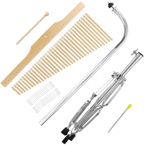 EASTROCK 36 Note Chimes Musical Instruments Percussion Instrument Single-row Chime Bar Chimes Percussion Height-Adjustable Stand Gold - color: 36note Gold