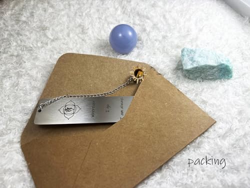 Encouragement Gift for Women Confidence Booster Bookmark with Tiger Eye Crystal Inspirational Mindful Gift for Readers, Writers, Students, Yogis - color: Power