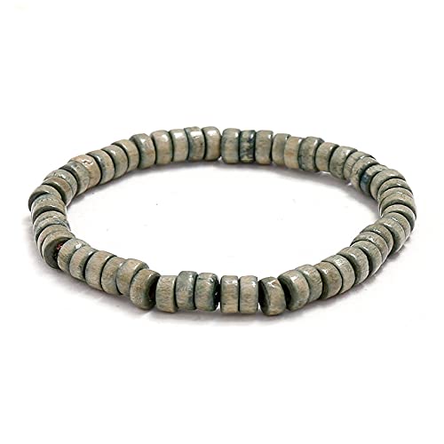 COLORFUL BLING 4Pcs Classic Natural Sandalwood Bead Bracelet Strand Wood Tibetan for Men Women Meditation Buddhist Mala Prayer Jewelry - color: long