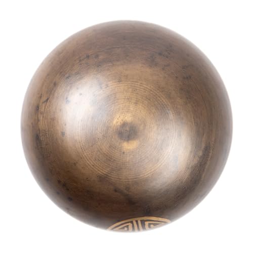 Tibetan Singing Bowl Set Brass - Master Healing Grade - Authentic Handcrafted Sound Bowl by Himalayan Bazaar (Black and Red) - color: Brown Mantra