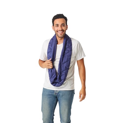 PYVOT Weighted Infinity Scarf, 3 lb Sensory Shoulder Wrap for Everyday Comfort - color: Blue