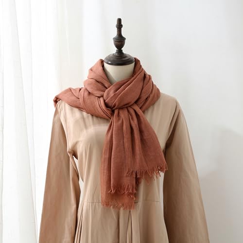 Pashmina Shawl Party Wraps Evening Dress Bridesmaid Long Cotton Scarves for Wedding - color: Rusty Red 15