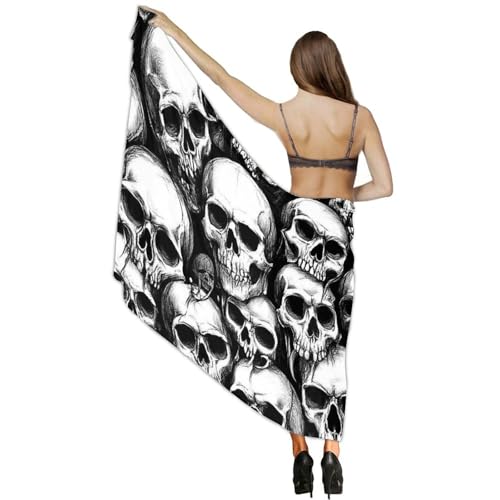 Women's Lightweight Long Scarf Thin Scarf Beach Headscarf Wimwear Bikini Wrap - color: Color629