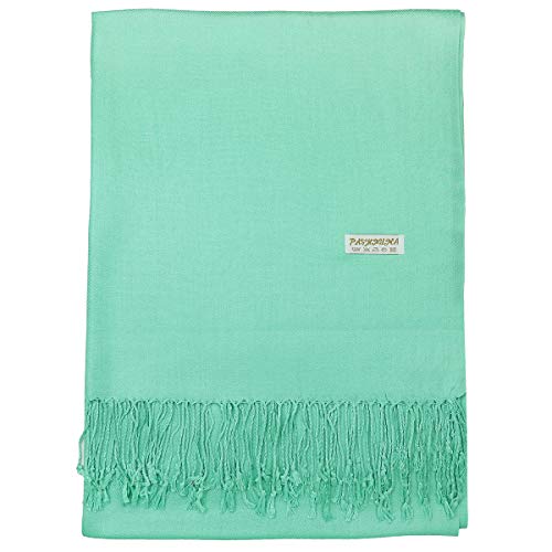 Falari Women's Soft Solid Color Pashmina Shawl Wrap Scarf, for Wedding, Bridesmaid Gifts, Evening Dress - color: Mint