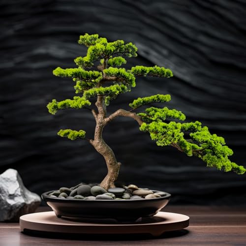 3ft(36in) Artificial Bonsai Tree Juniper Faux Plants Indoor Big Fake Plants Decor with Ceramic Pots for Home Table Office Desk Shelf Bedroom Living Room Decorations (Green)