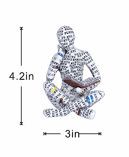 Pulp Reading Women Figurine Decor Thinker Statue Modern Abstract Art Sculpture Resin Collectible Reading Figurines for Living Room Desk Table Bookshelf Shelf Office Desktop Home Decoration (style 4) - style: Style 4