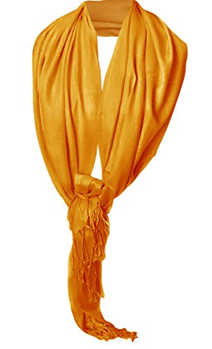 Peach Couture Women’s Pashmina Shawl Wrap – Warm Long Large Scarf for Evening Dress, Bridesmaid, Wedding & Bridal Wear - color: Gold