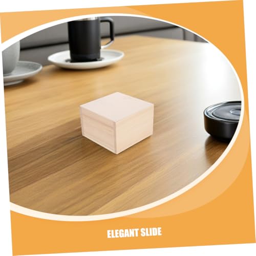 Zerodeko 2pcs Unfinished Wooden Storage Box with Slide Lid Small Beige Jewelry Organizer for Diy Crafts Present Packaging Weddings and Special Occasions