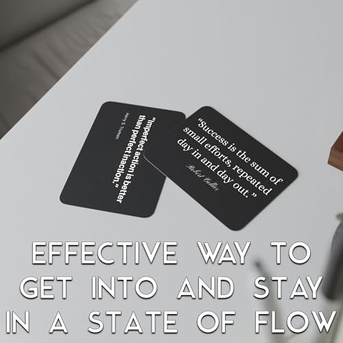 Take Action Cards and Wood Stand - 52 Motivational Quotes to Stop Procrastinating and Start Working on Your Goals, Dreams, and Personal Development, Walnut Wood Stand