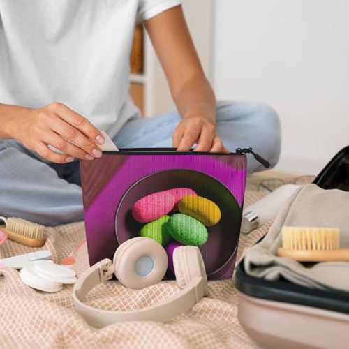 Yoga Meditation Versatile Travel Toiletry Bag - Fake Hemp Makeup Bag, Perfect for Daily Use & Business Trips