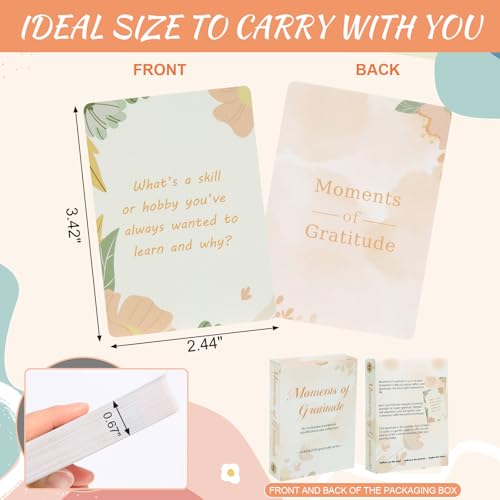 Moments of Gratitude Cards, 52 Cards of Questions to Inspire Gratitude, Gratitude Gifts for Women Positive Affirmation Cards, Mindfulness Gifts for Journal Prompts, Gratitude Jar, Table Topics