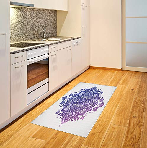 Lunarable Mandala Area Rug, Pastel Toned Boho Meditation Mindfulness Wellness Eastern Wisdom, Flat Woven Accent Rug for Living Room Bedroom Dining Room, 2' 6" x 5', Purple and Violet Blue - size: 2' 6" x 5'