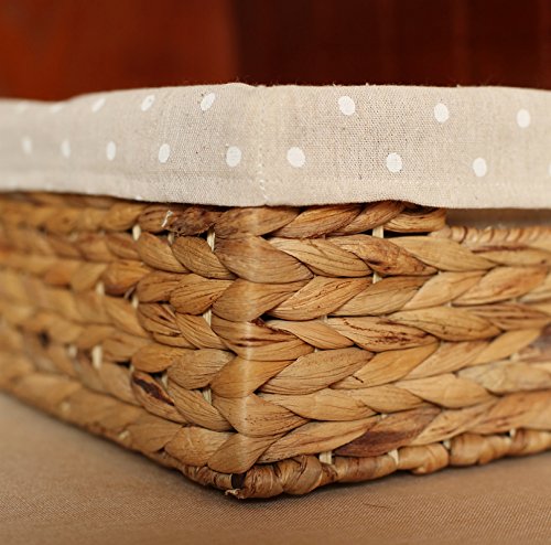 Rectangular Wicker Storage container, Organizer Box,Kingwillow, Art & Craft (Small) - color: Natural-Hyacinth