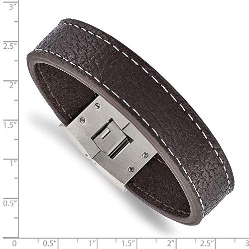Bracelet White Stainless Steel bracelet Contemporary Brown 8 in 16 mm